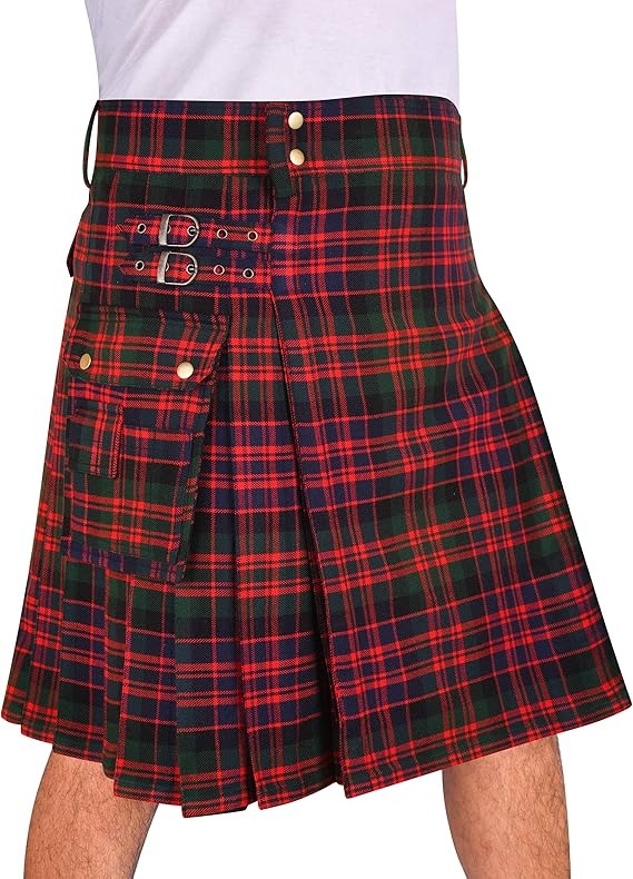 MacDonald tartan utility kilt styled for everyday Highland wear