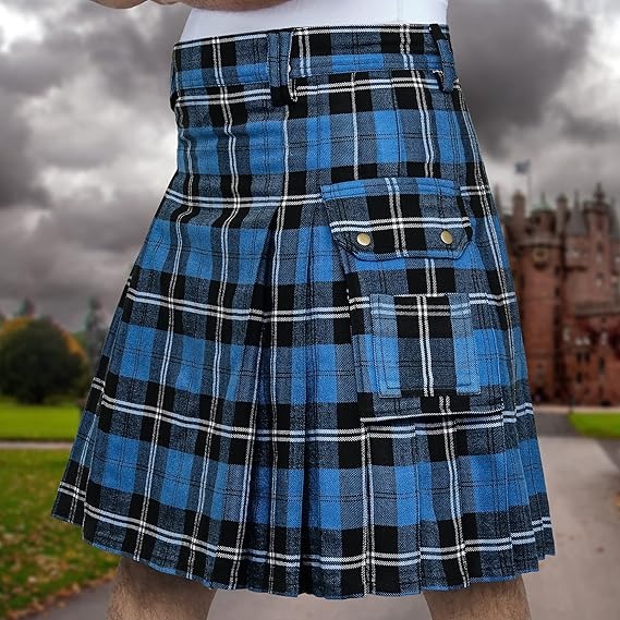 Remsey Blue tartan utility kilt